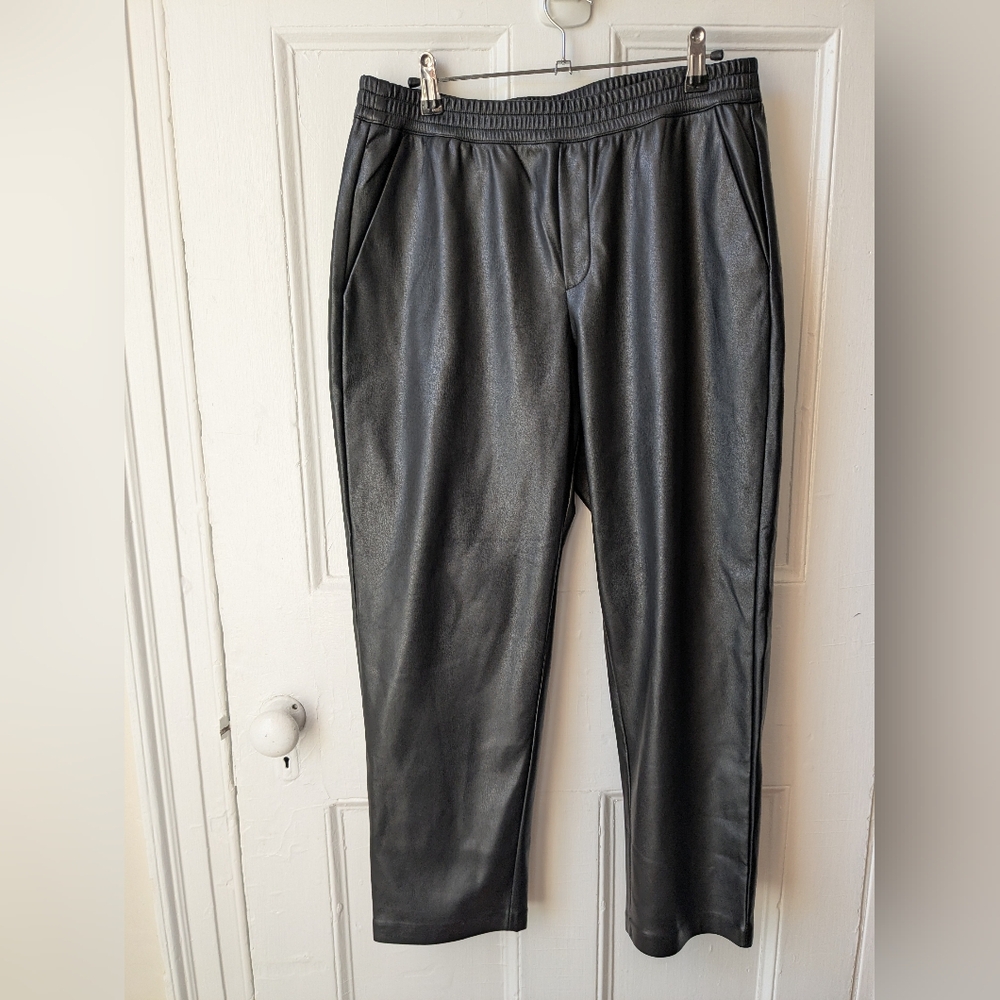 Banana Republic Faux Leather Straight Leg Jogger Pants  - Size M